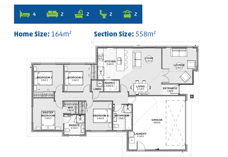 New Build with Master Suite & Two Living Areas on Spacious Section 2