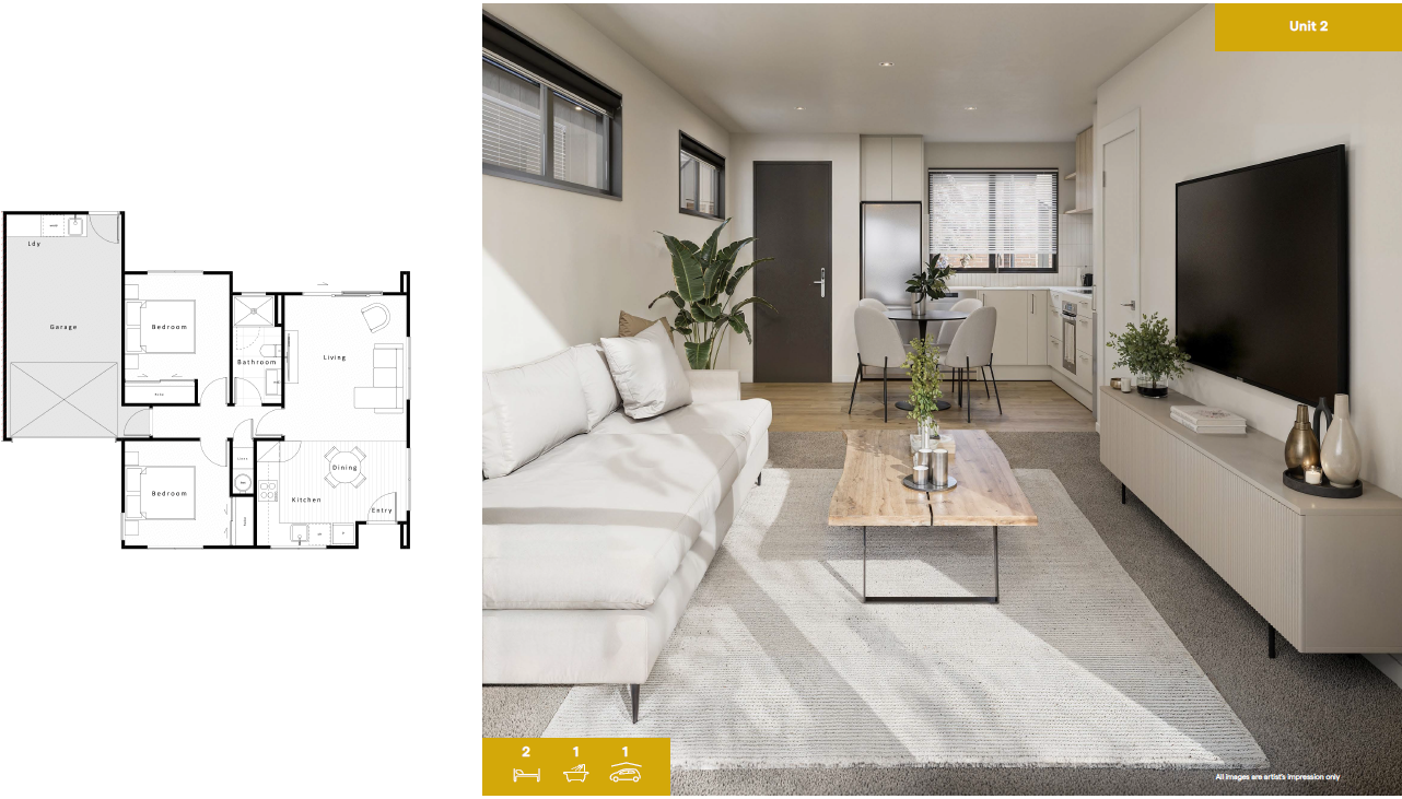 Modern Two-Bedroom Living in a Boutique Development 3